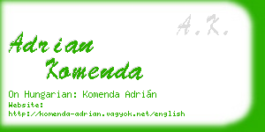 adrian komenda business card